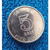 Монета 5 долл Гонконг Hong Kong 1997