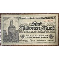 Банкнота 5 миллионов марок 1923 год. Альтон Веймарская республика