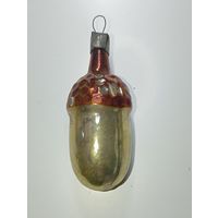 Ёлочная игрушка  -  Жолудь . СССР  . Стекло .