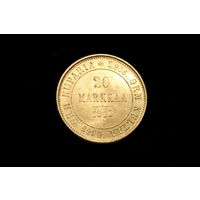 20 марок 1910 г. Финляндия (Российская Империя), Николай II. Штемпельный блеск!