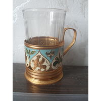 Подстаканник "Птица Феникс и Грифоны" и стакан.