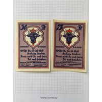 Нотгельд 50-75 пфеннигов Германия Лааге-0101