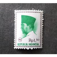 Марка Индонезия 1966 год Президент Сукарно