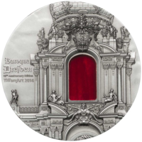 RARE Палау 10 долларов 2014г. Тиффани "Tiffany Art: Барокко Дрезден. Baroque Dresden". Монета в капсуле; подарочном футляре; сертификат; коробка. СЕРЕБРО 62,20гр.(2 oz).