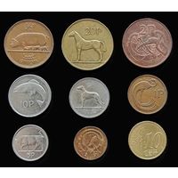 9 МОНЕТ ИРЛАНДИИ. СБОРКА (1967-2002 г.г.)