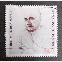Марка Германия 1988 год 100 лет со дня рождения Жана Моне