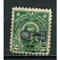 Американские колонии - Филиппины - 1931 - Хосе Рисаль 2С с надпечаткой О. В. Dienstmarken - (разновидность) - [Mi.5d] - 1 марка. Гашеная.  (Лот 5Js)-T25P1