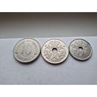 Сборный лот крон 10,5,2 Дания. Лот состоит из 3-х монет. Монеты не чищены. 45266