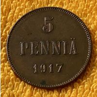 5 pennia 1917 года, с короной.