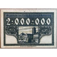 Германия 2 миллиона марок 1923 г Карлсруэ (Karlsruhe) XF, В/З