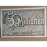 Германия 50000000 марок 1923 г, Дюссельдорф (Dusseldorf) 1150z, REIHE I N.#6 (звездочка на конце)