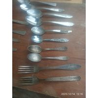 Большой лот,вилки,ложки. Нержавейка, Мельхиор