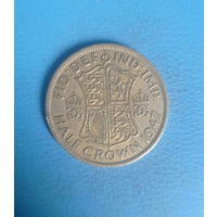 Великобритания 1/2 кроны 1947 год Георг VI с надписью IND: IMP:
