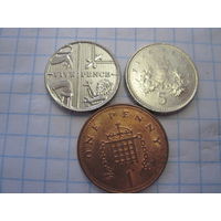 Три монеты Великобритании/1 с рубля!