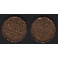 Южная Африка (ЮАР) km341 10 центов 2007 год (обращ) (_брак(om1(3(2 поворот ТОРГ
