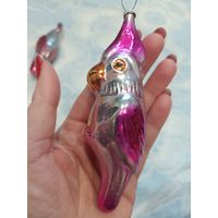 Елочные игрушки, стекло, попугай