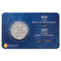 2 евро 2021 Бельгия 500 лет выпуска монет Карла V блистер BU