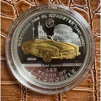 Монета 5 долларов 2012 год. Палау. Легенды дорог - Mercedes 300SL.