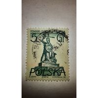 Марка Статуя Сирены в Варшаве 1955 года Польша