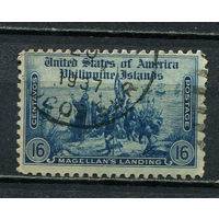 Американские колонии - Филиппины - 1935 - Картины. Высадка Магеллана 16С - [Mi.364] - 1 марка. Гашеная.  (Лот 11Js)-T25P1