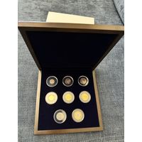 Набор. Комплект памятных монет серии "Мая краіна - Беларусь" в капсулах, выпущенные в обращение Национальным банком Республики Беларусь улучшенного качества в банковском футляре.