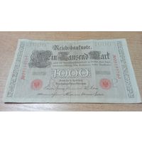 1000 марок 1910 года Германии 0519579 красный номер