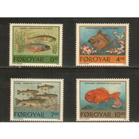 Фареры-1994(Мих.256-259) , **  ,  Морская Фауна, Рыбы  (полная серия)