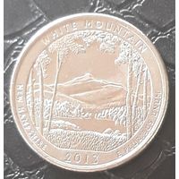 Квотер (25 центов) 2013 Р США Белая гора VF