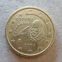 Испания 50 евроцентов 2001 г., KM# 1045