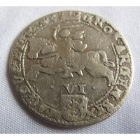 6 грошей 1666 Вильно Ян II  Казимир