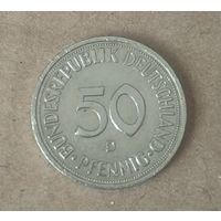 Монета Германия 50 пфеннигов 1981 г. D